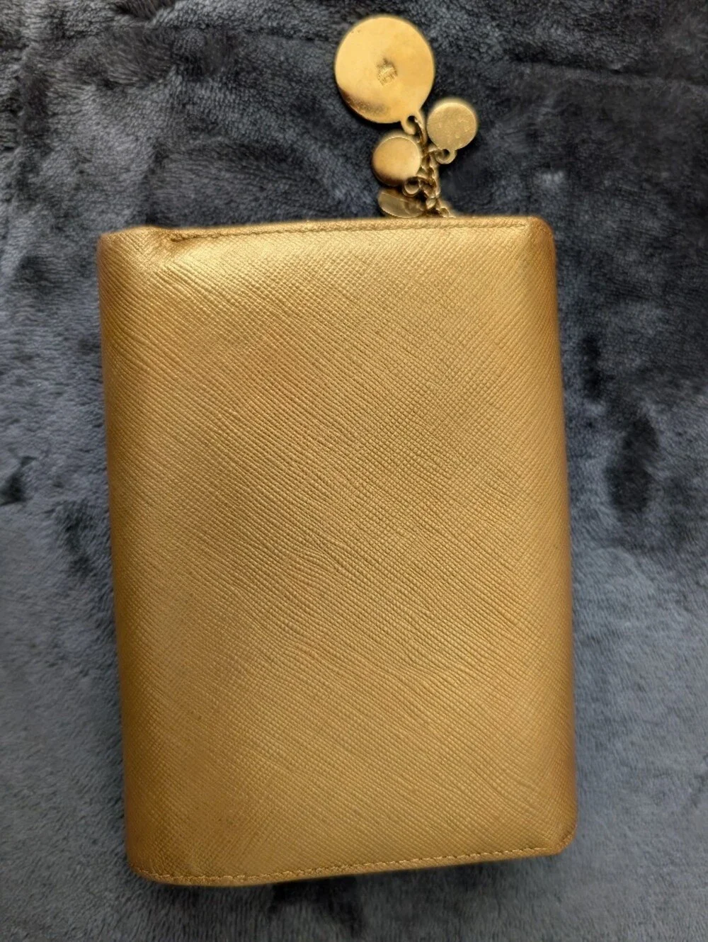 MCM Gold Leather Shoulder Bag and Wallet W/Charms Set In Gorgeous Condition!
